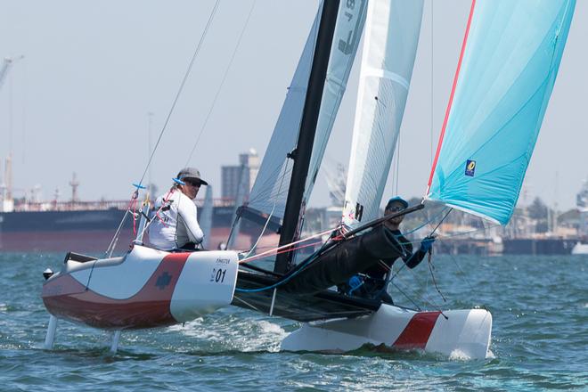 Brett Burvill and Lachlan Gibson were second overall and had a bullet and third place on the final day. - Pinkster Gin 2017 F18 Australian Championship ©  Alex McKinnon Photography http://www.alexmckinnonphotography.com